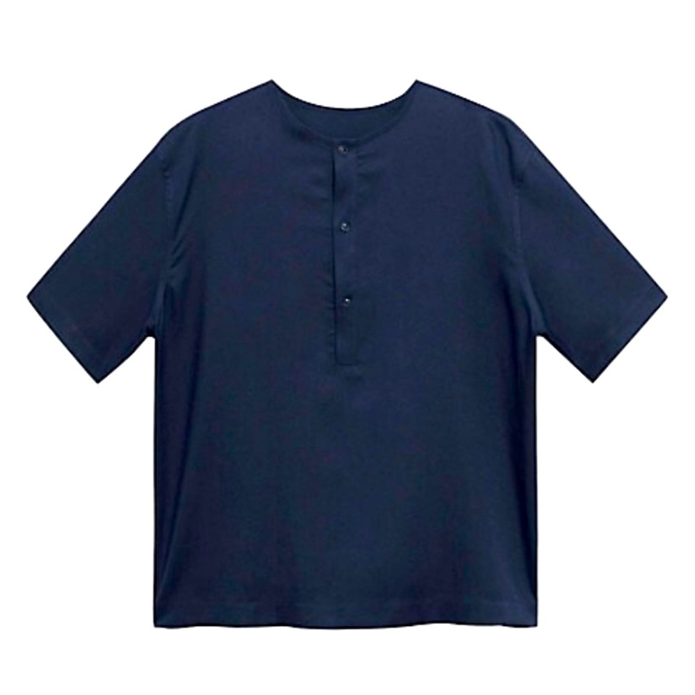 Mango Mens/Unisex Lou Henley T-Shirt Linen Size Small